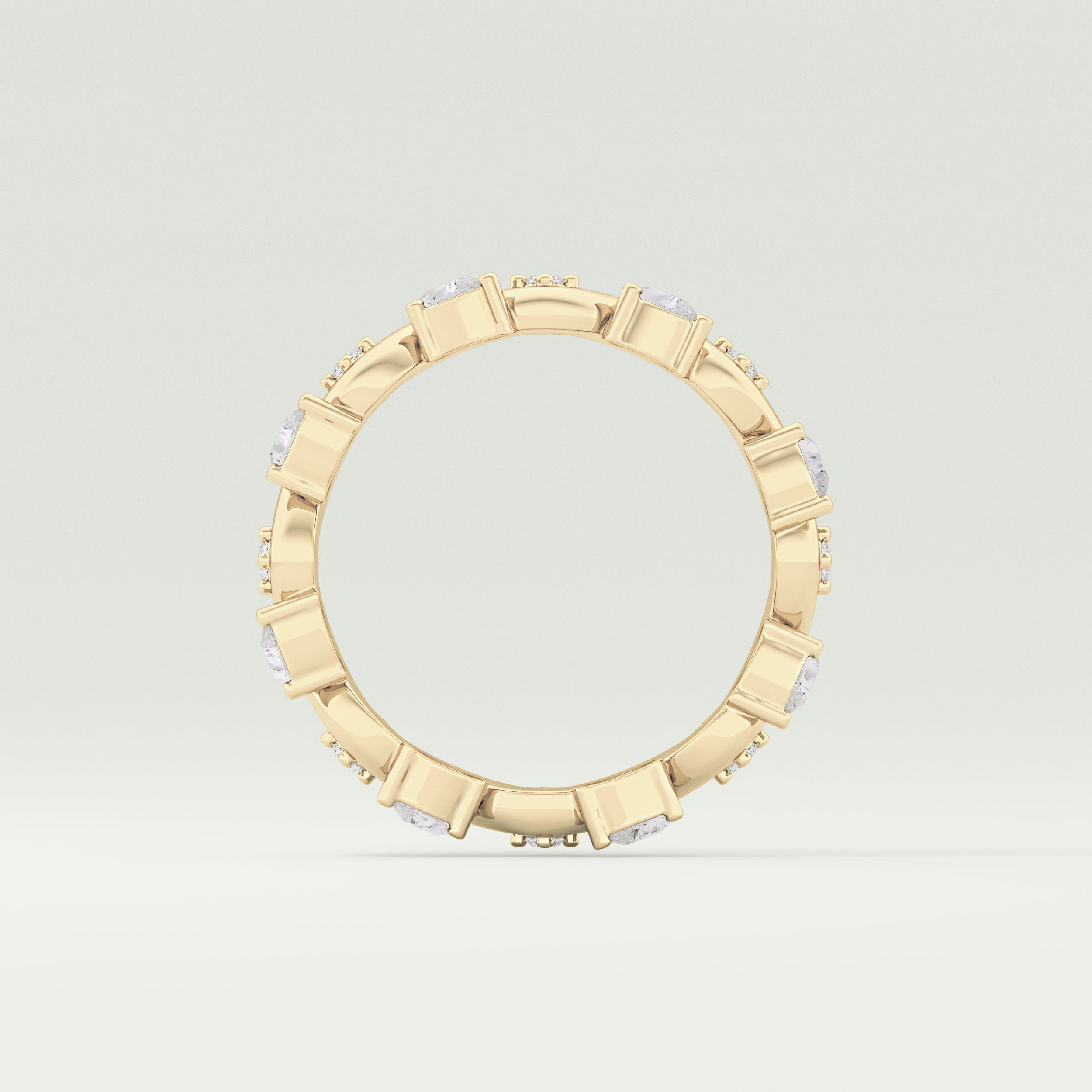 0.56 TCW Round & Pear Shaped Lab Grown Diamond Wedding Band