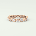 0.56 TCW Round & Pear Shaped Lab Grown Diamond Wedding Band