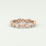 0.56 TCW Round & Pear Shaped Lab Grown Diamond Wedding Band