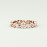 0.56 TCW Round & Pear Shaped Lab Grown Diamond Wedding Band