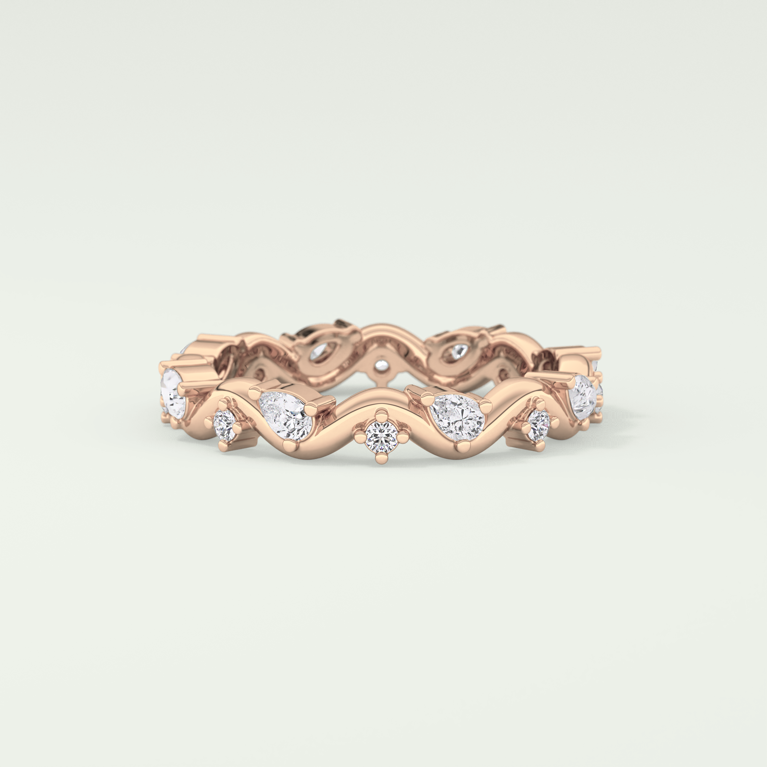 0.56 TCW Round & Pear Shaped Lab Grown Diamond Wedding Band