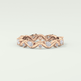 0.56 TCW Round & Pear Shaped Lab Grown Diamond Wedding Band