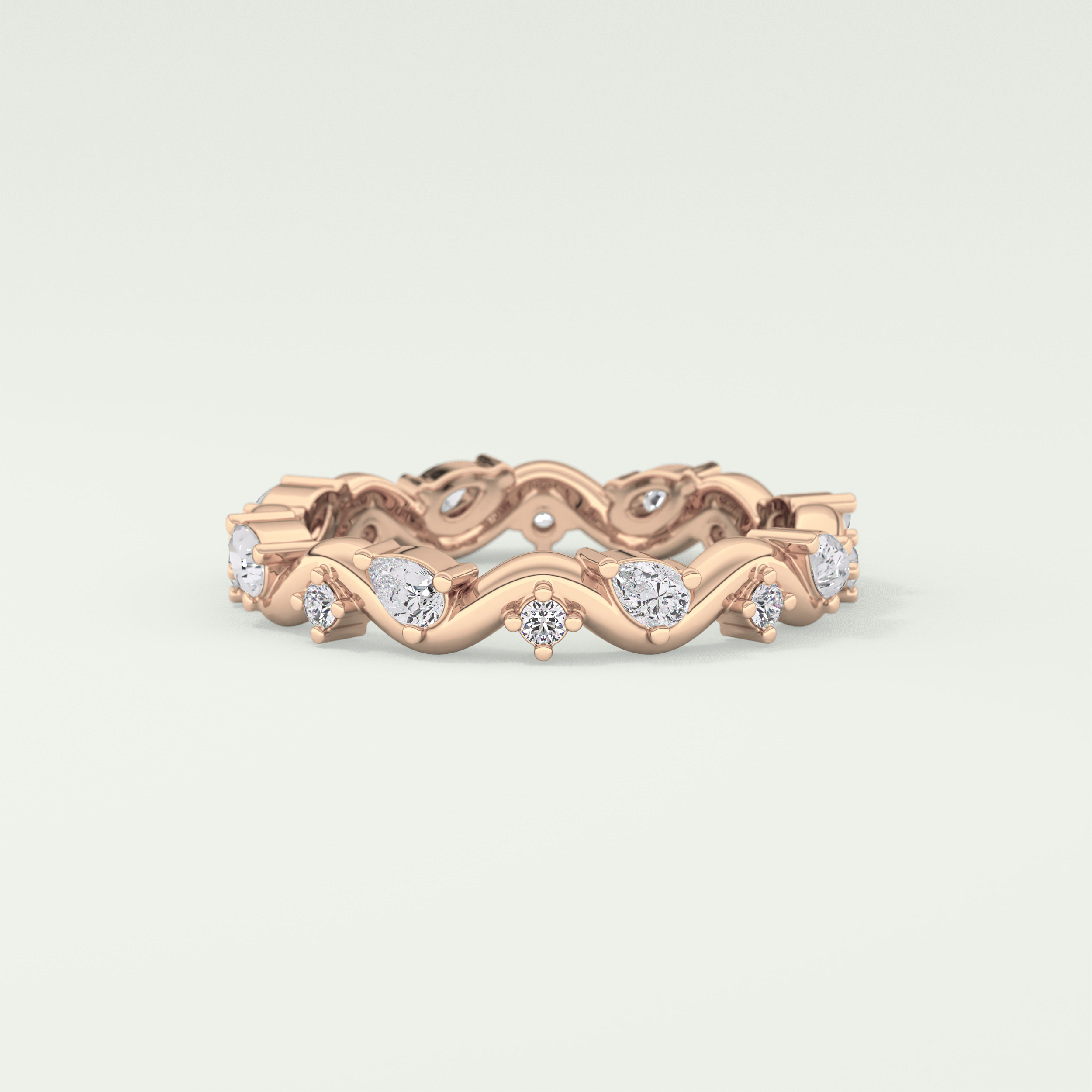 0.56 TCW Round & Pear Shaped Lab Grown Diamond Wedding Band