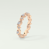 0.56 TCW Round & Pear Shaped Lab Grown Diamond Wedding Band
