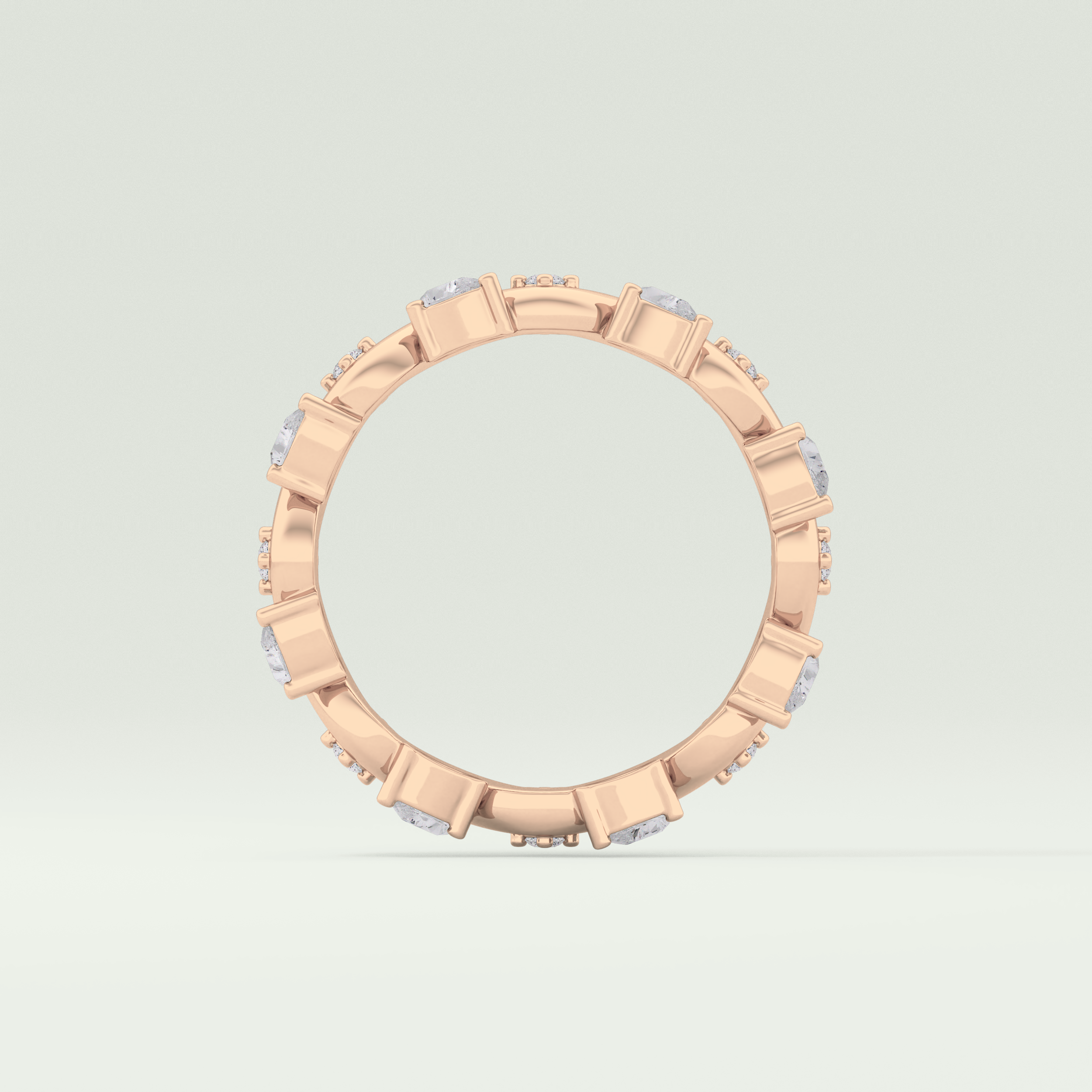 0.56 TCW Round & Pear Shaped Lab Grown Diamond Wedding Band
