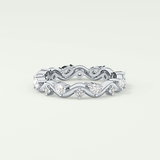 0.56 TCW Round & Pear Shaped Lab Grown Diamond Wedding Band