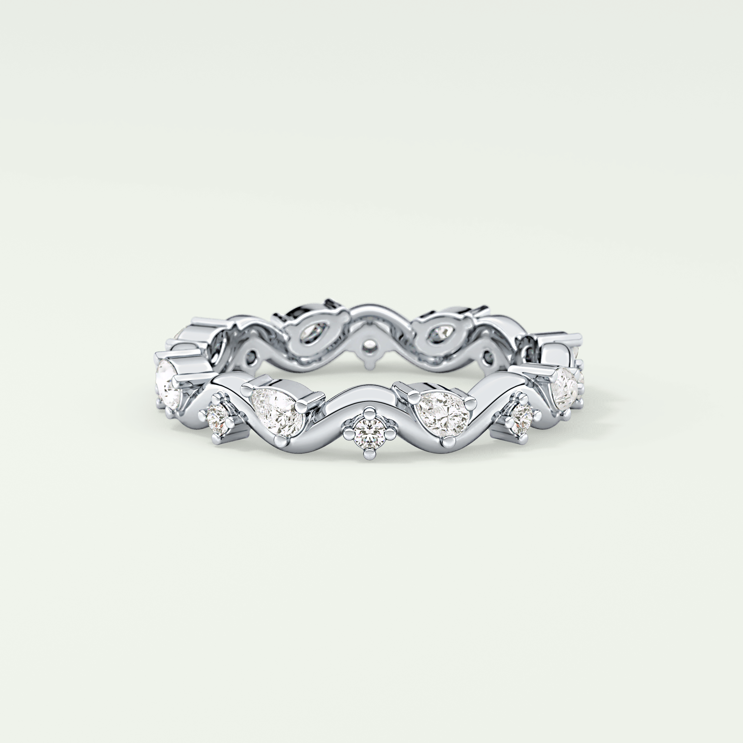 0.56 TCW Round & Pear Shaped Lab Grown Diamond Wedding Band