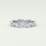 0.56 TCW Round & Pear Shaped Lab Grown Diamond Wedding Band