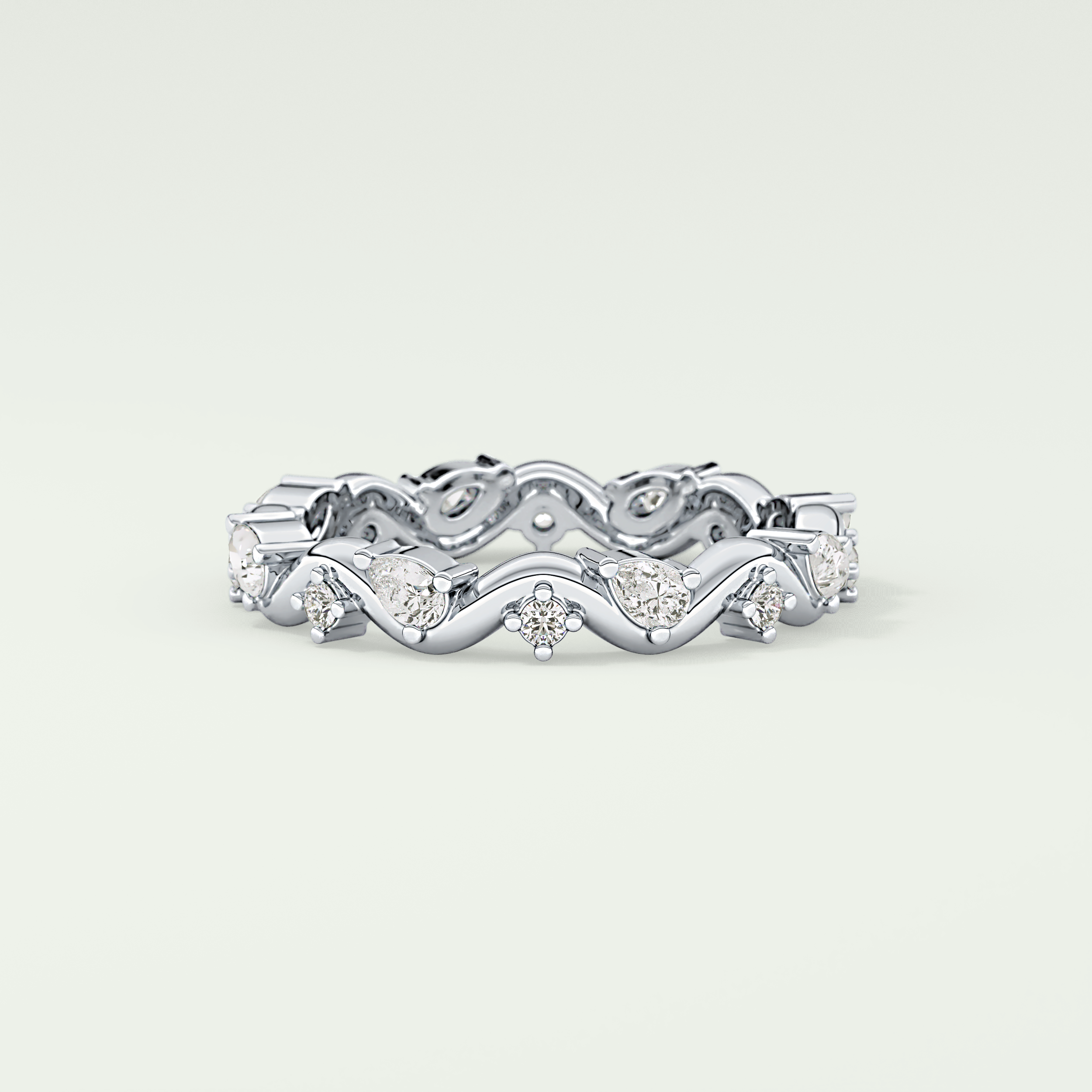 0.56 TCW Round & Pear Shaped Lab Grown Diamond Wedding Band