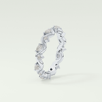 0.56 TCW Round & Pear Shaped Lab Grown Diamond Wedding Band