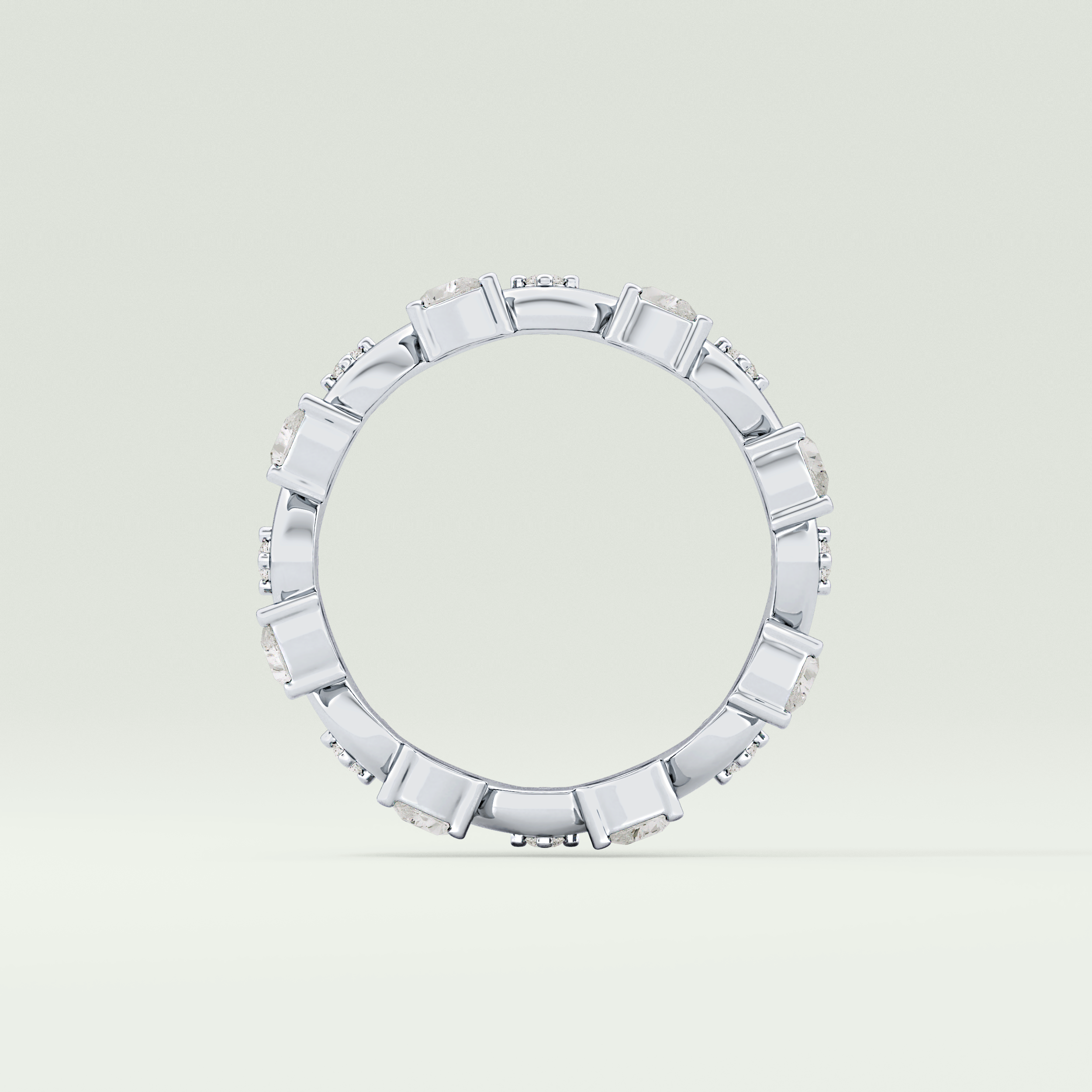 0.56 TCW Round & Pear Shaped Lab Grown Diamond Wedding Band