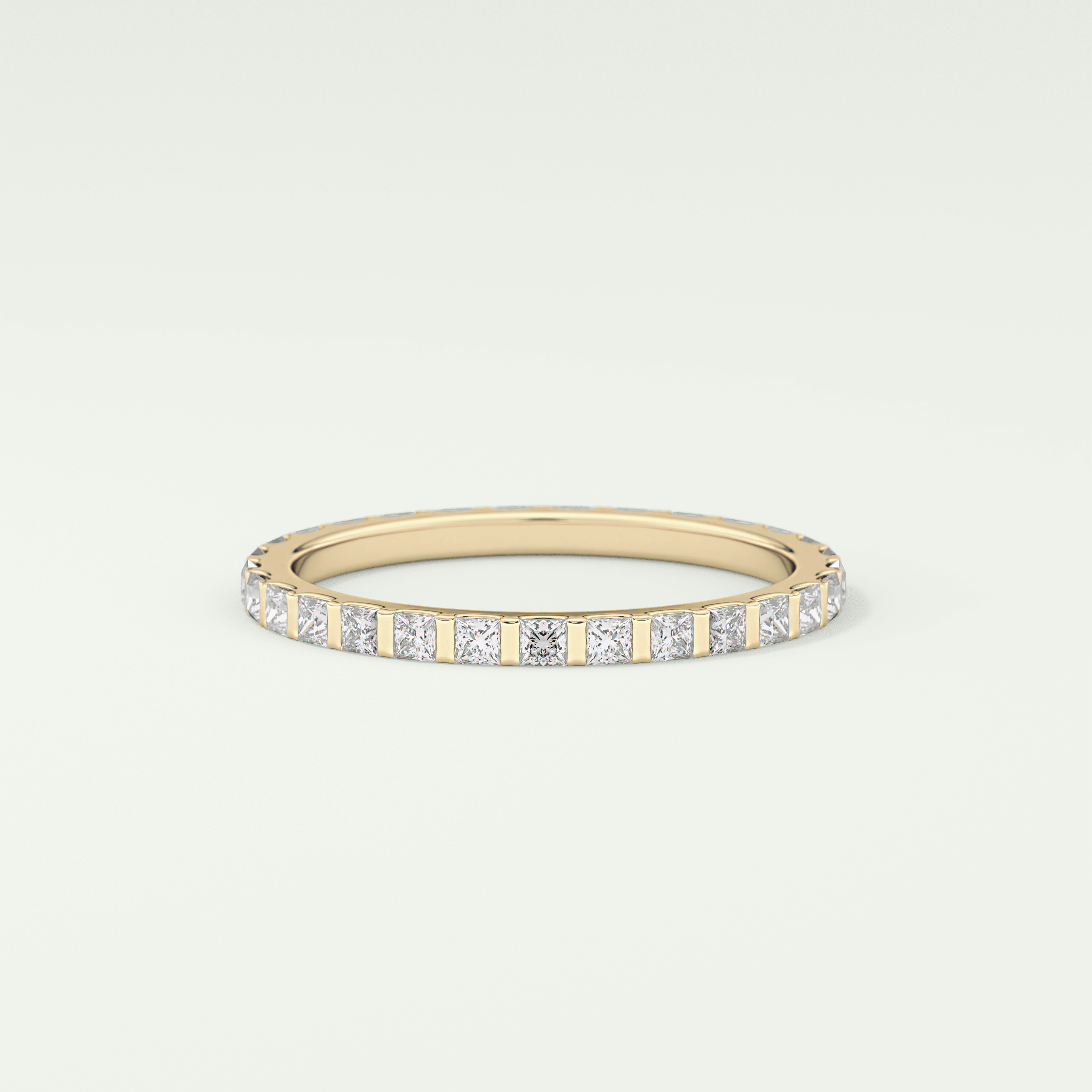 0.54 TCW Princess Shaped Lab Grown Diamond Wedding Band