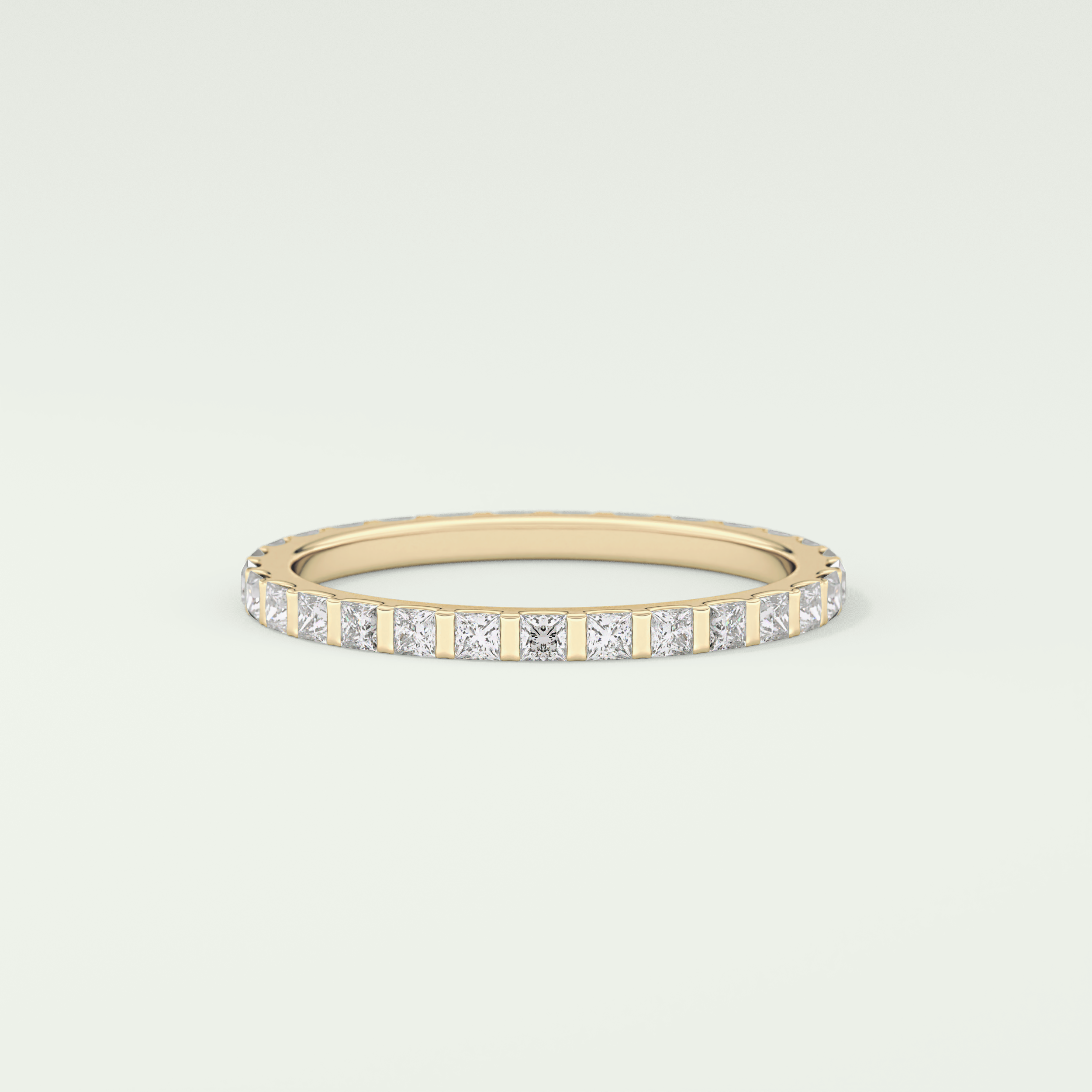 0.54 TCW Princess Shaped Lab Grown Diamond Wedding Band