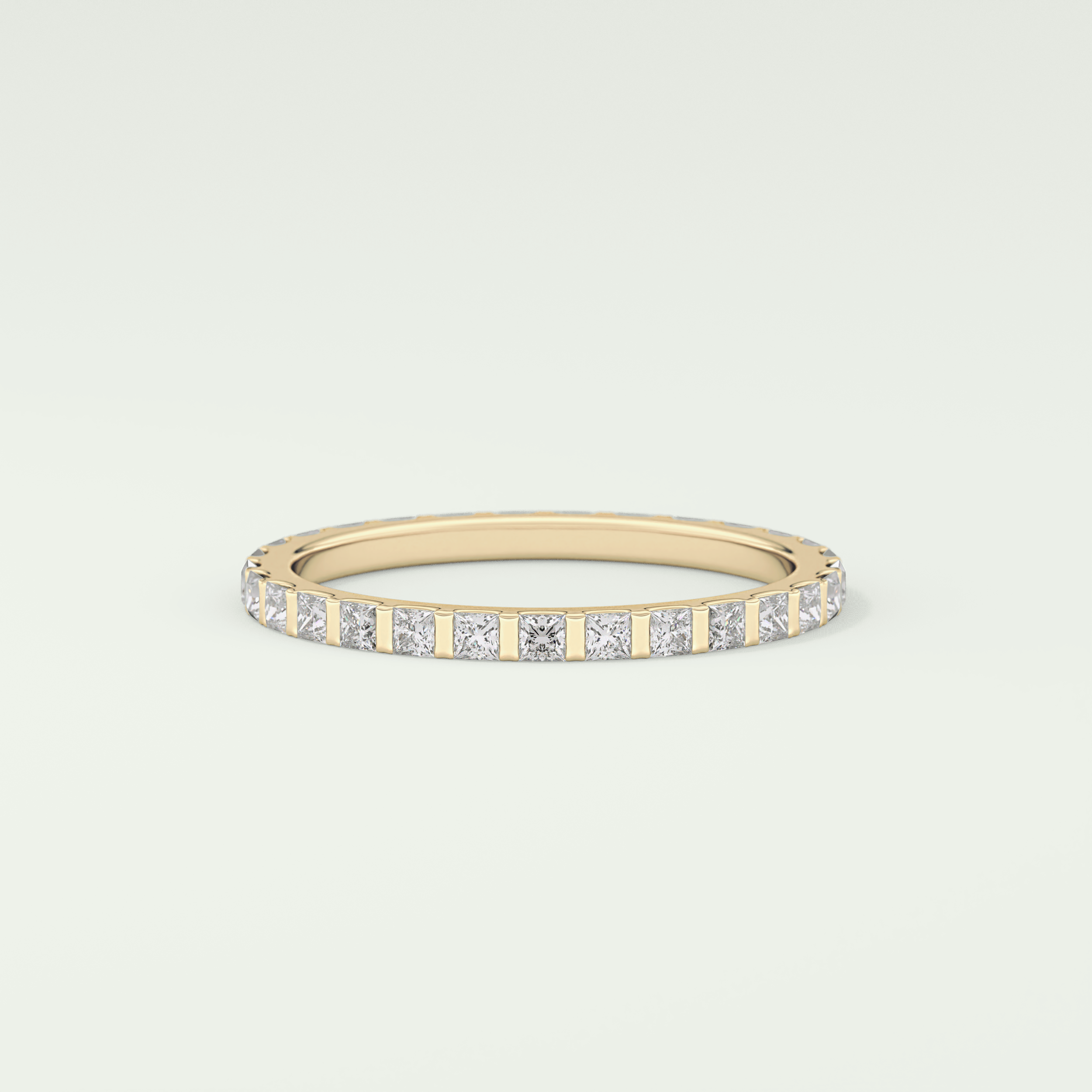 0.54 TCW Princess Shaped Lab Grown Diamond Wedding Band