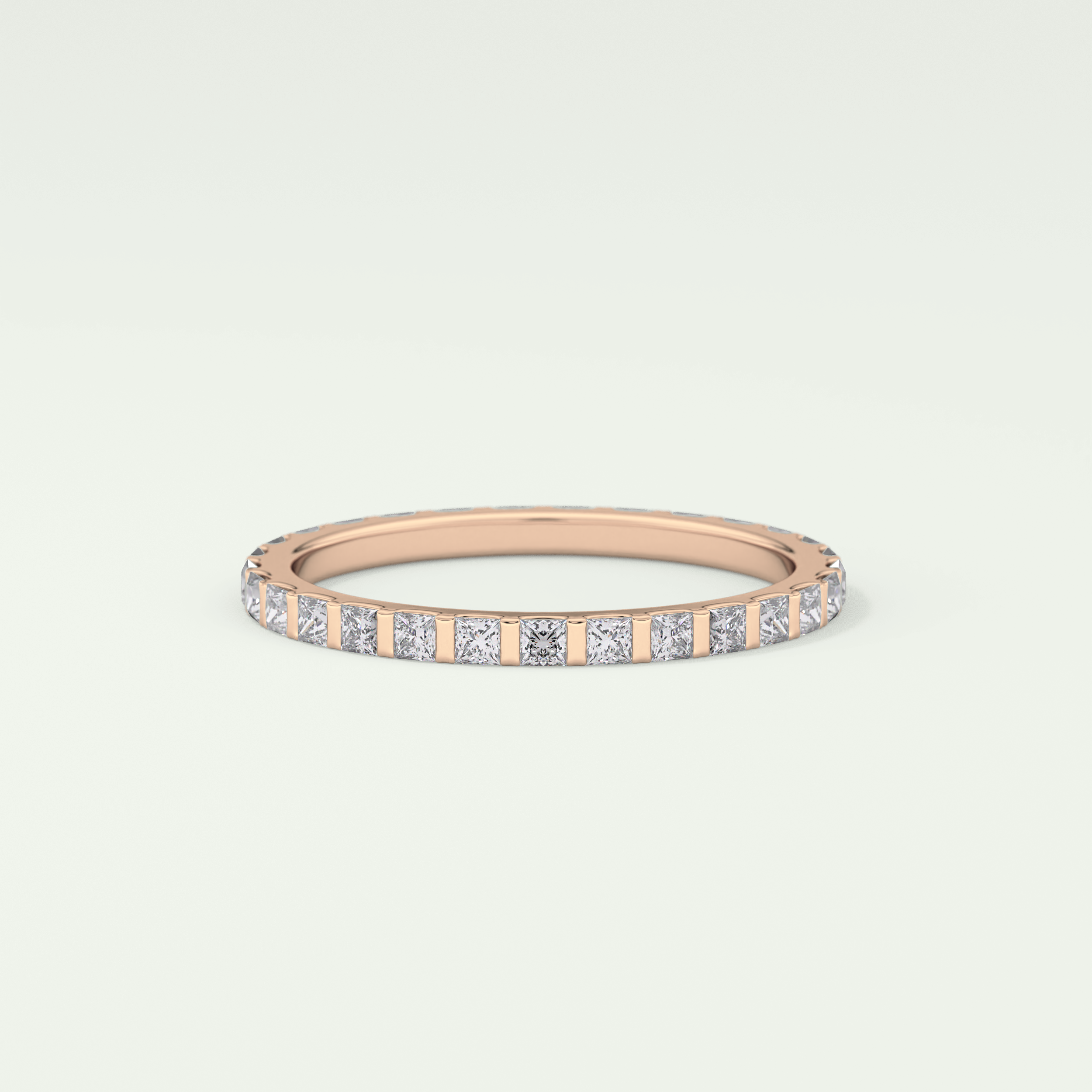 0.54 TCW Princess Shaped Lab Grown Diamond Wedding Band