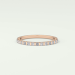0.54 TCW Princess Shaped Moissanite Wedding Band