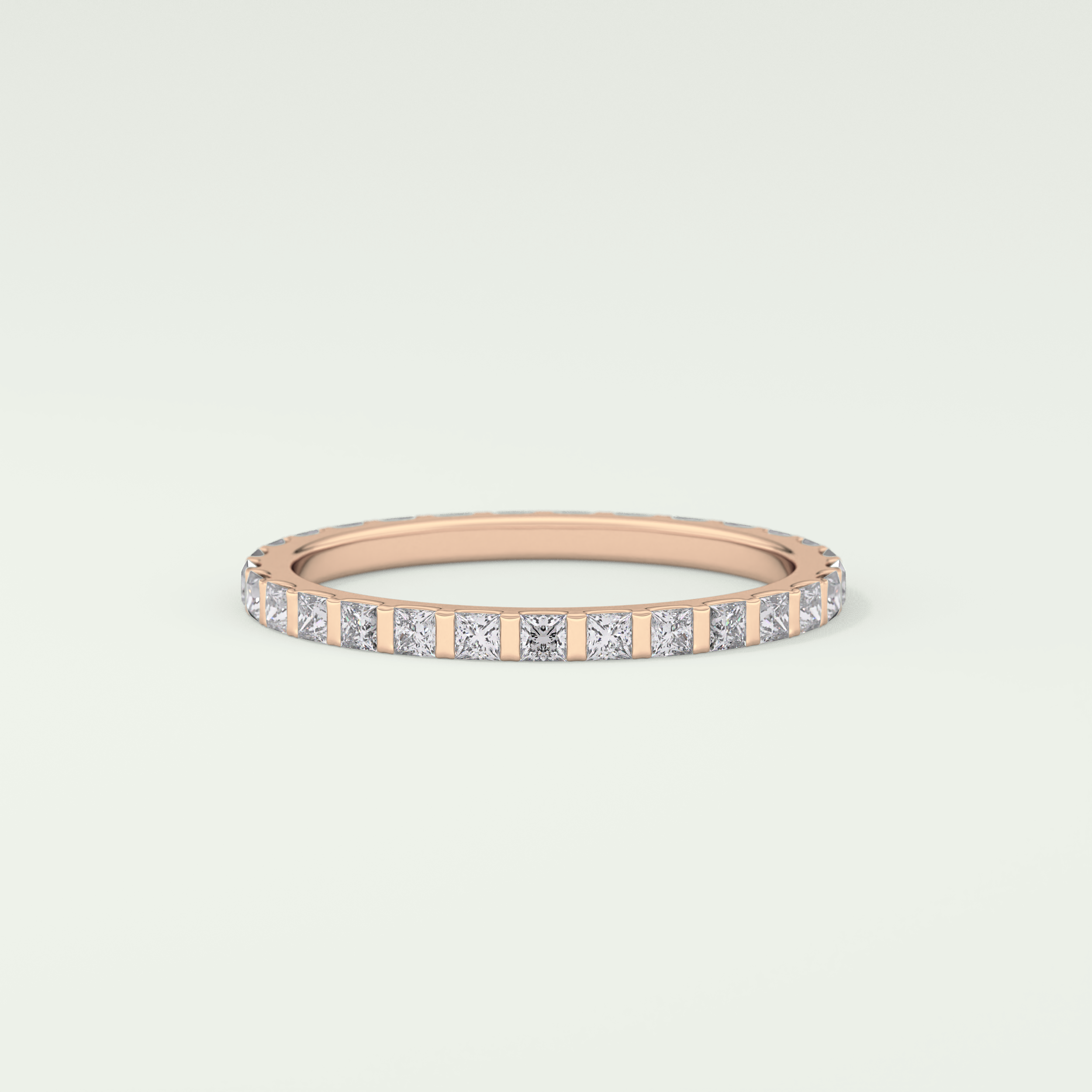 0.54 TCW Princess Shaped Lab Grown Diamond Wedding Band