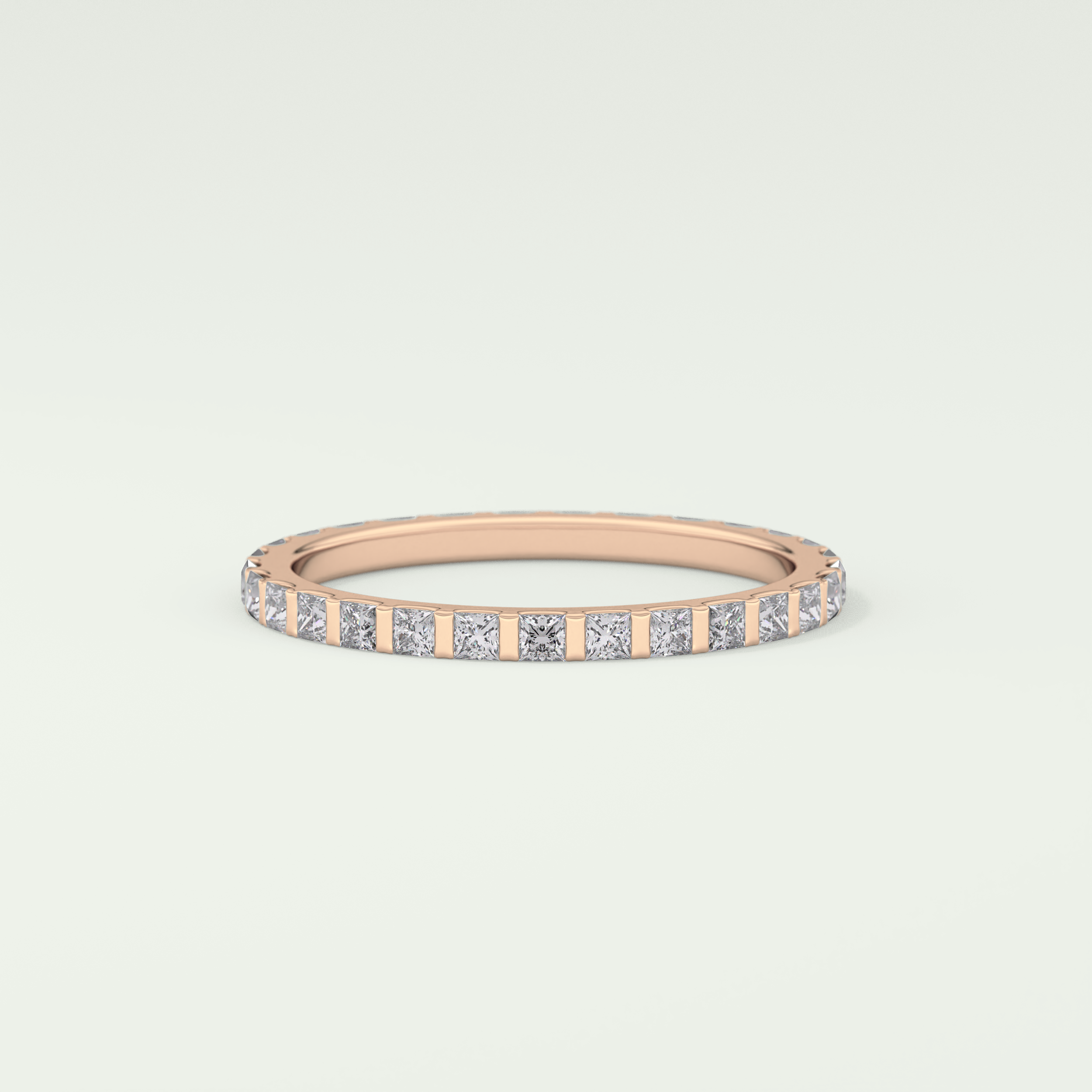 0.54 TCW Princess Shaped Lab Grown Diamond Wedding Band