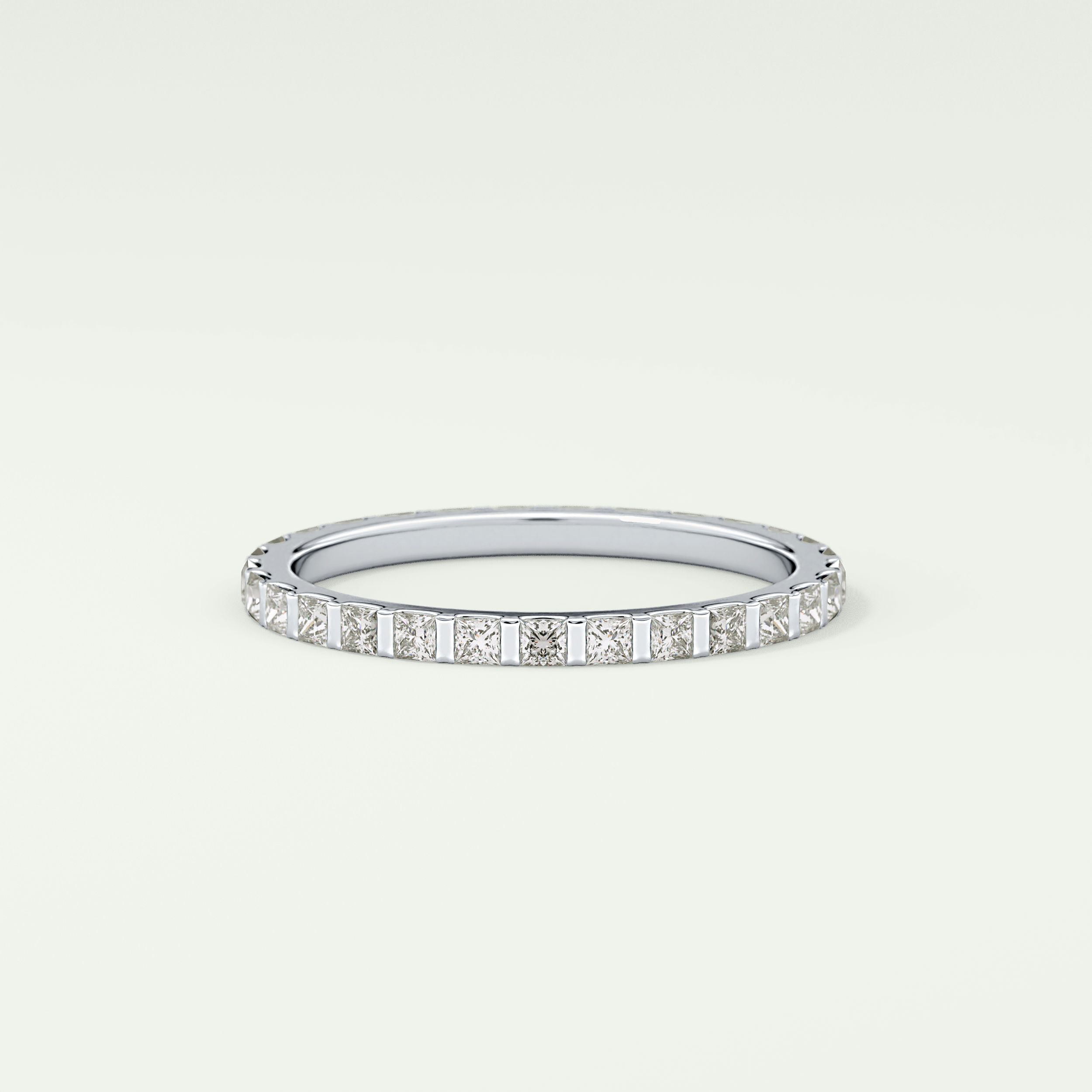 0.54 TCW Princess Shaped Lab Grown Diamond Wedding Band