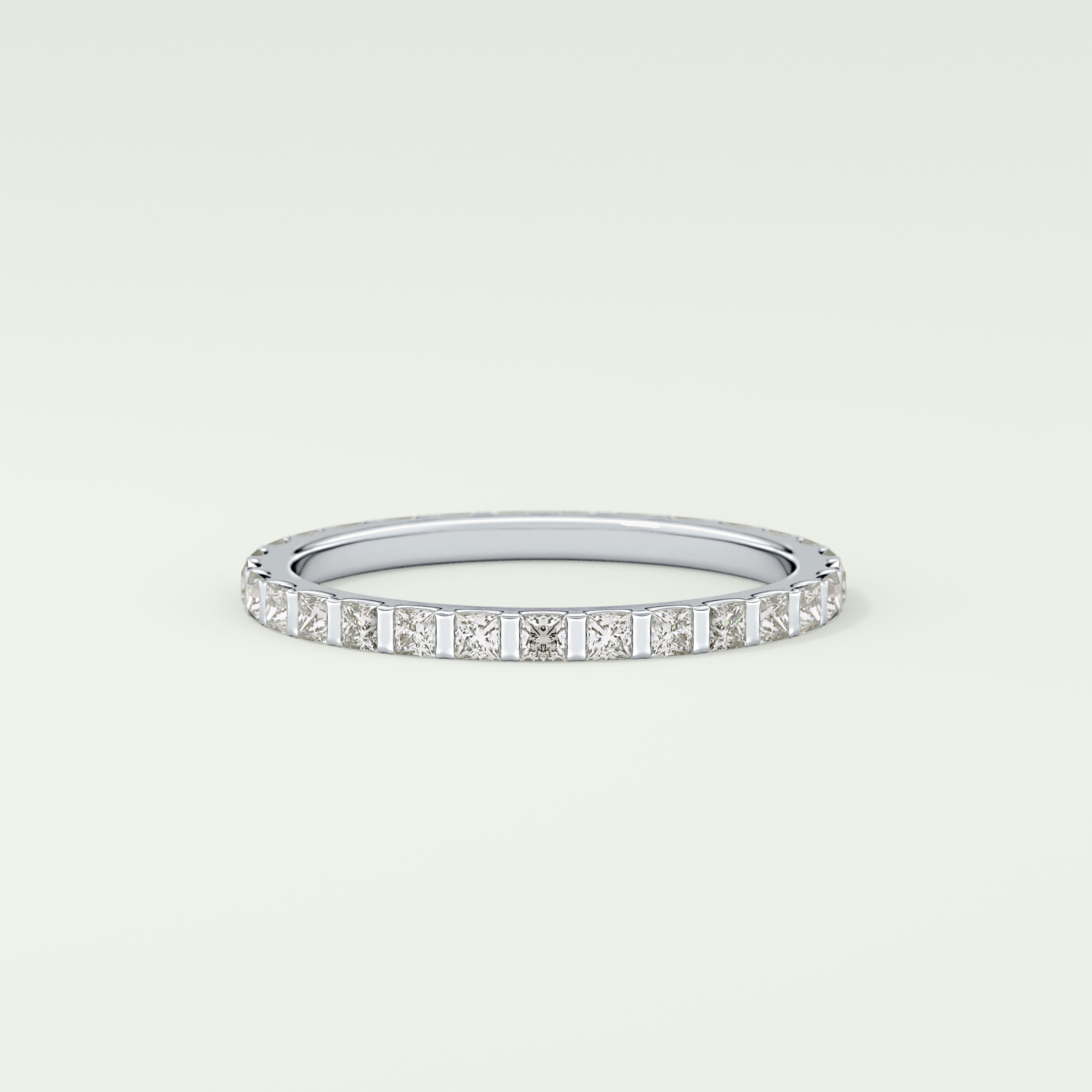 0.54 TCW Princess Shaped Lab Grown Diamond Wedding Band