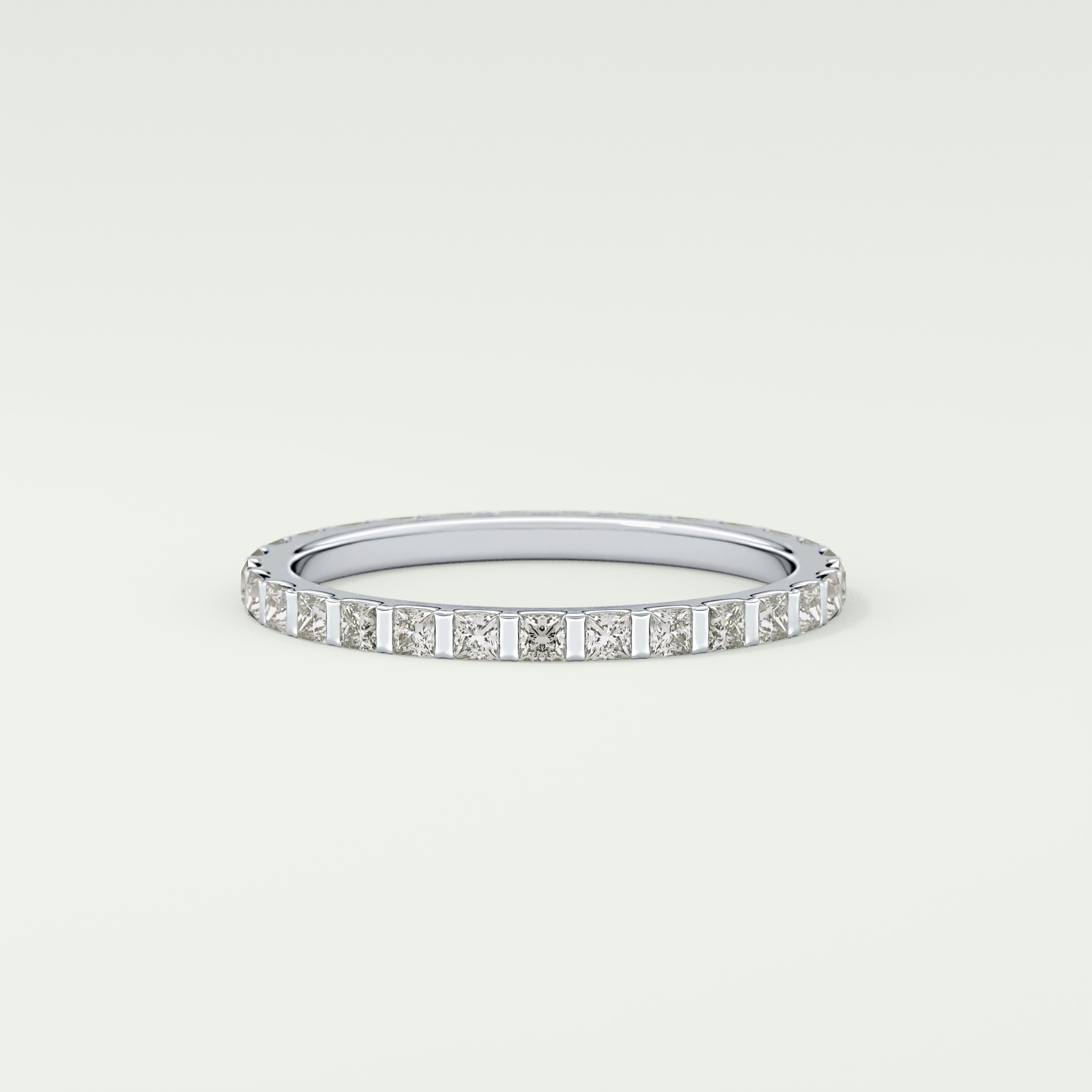0.54 TCW Princess Shaped Lab Grown Diamond Wedding Band