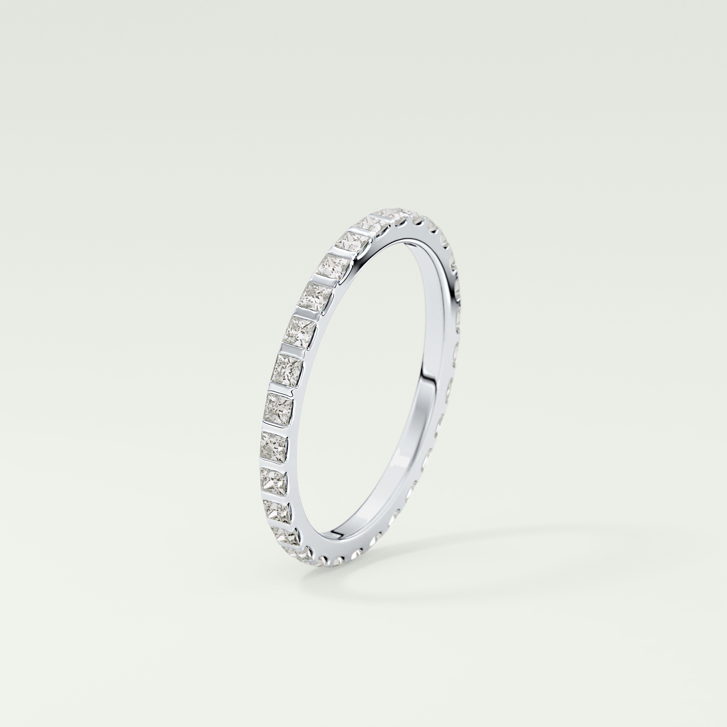 0.54 TCW Princess Shaped Lab Grown Diamond Wedding Band