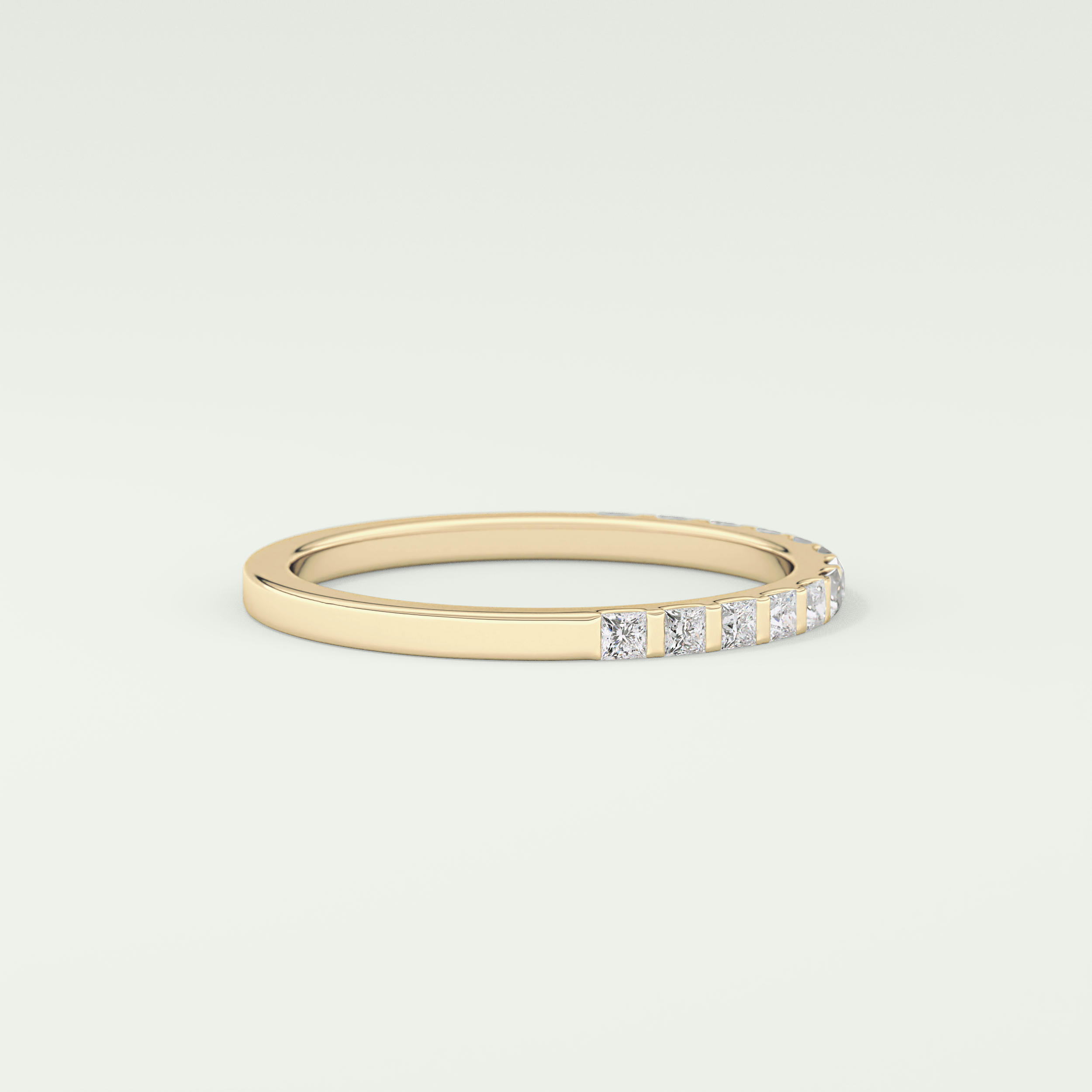 0.54 TCW Princess Shaped Lab Grown Diamond Wedding Band