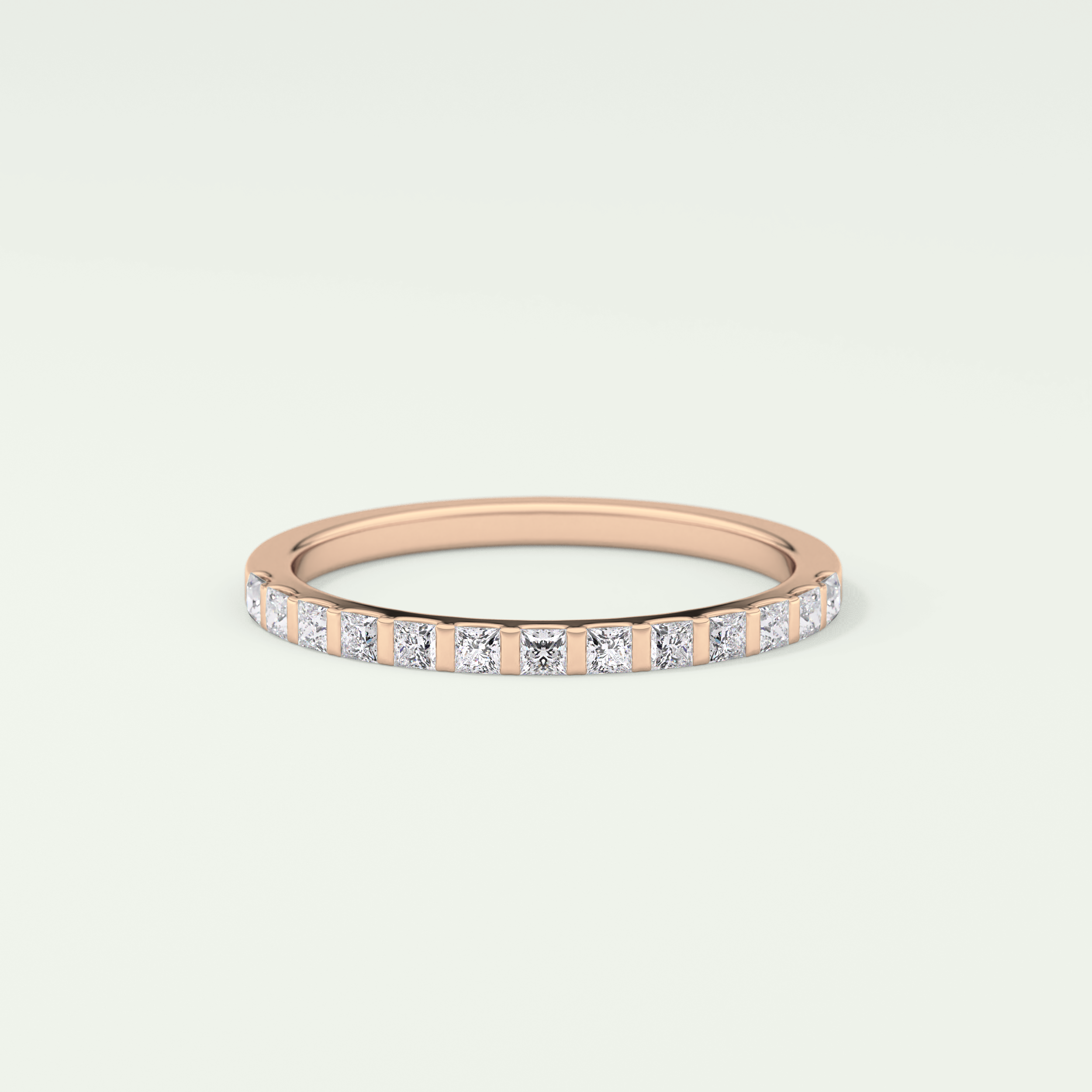 0.54 TCW Princess Shaped Lab Grown Diamond Wedding Band