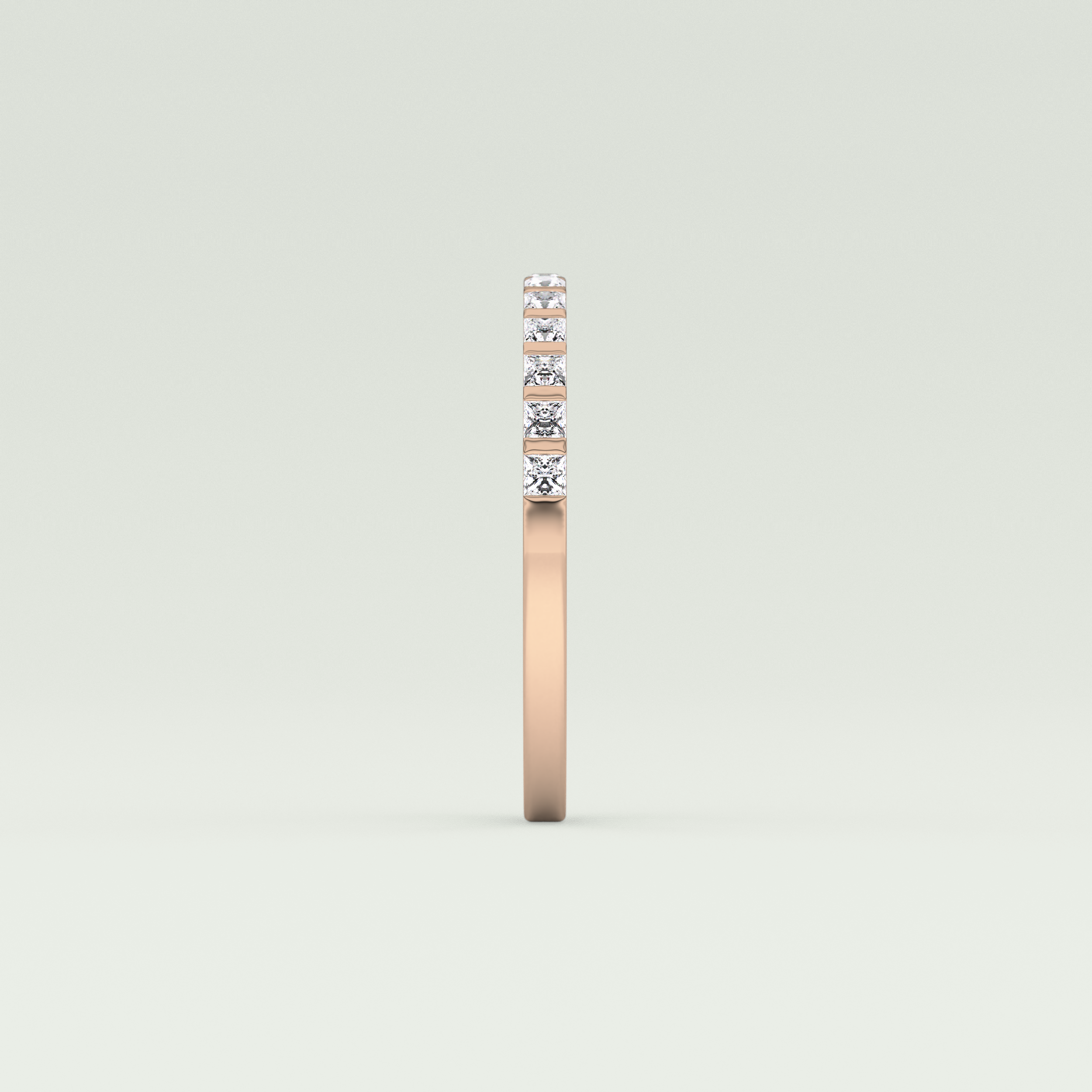 0.54 TCW Princess Shaped Lab Grown Diamond Wedding Band