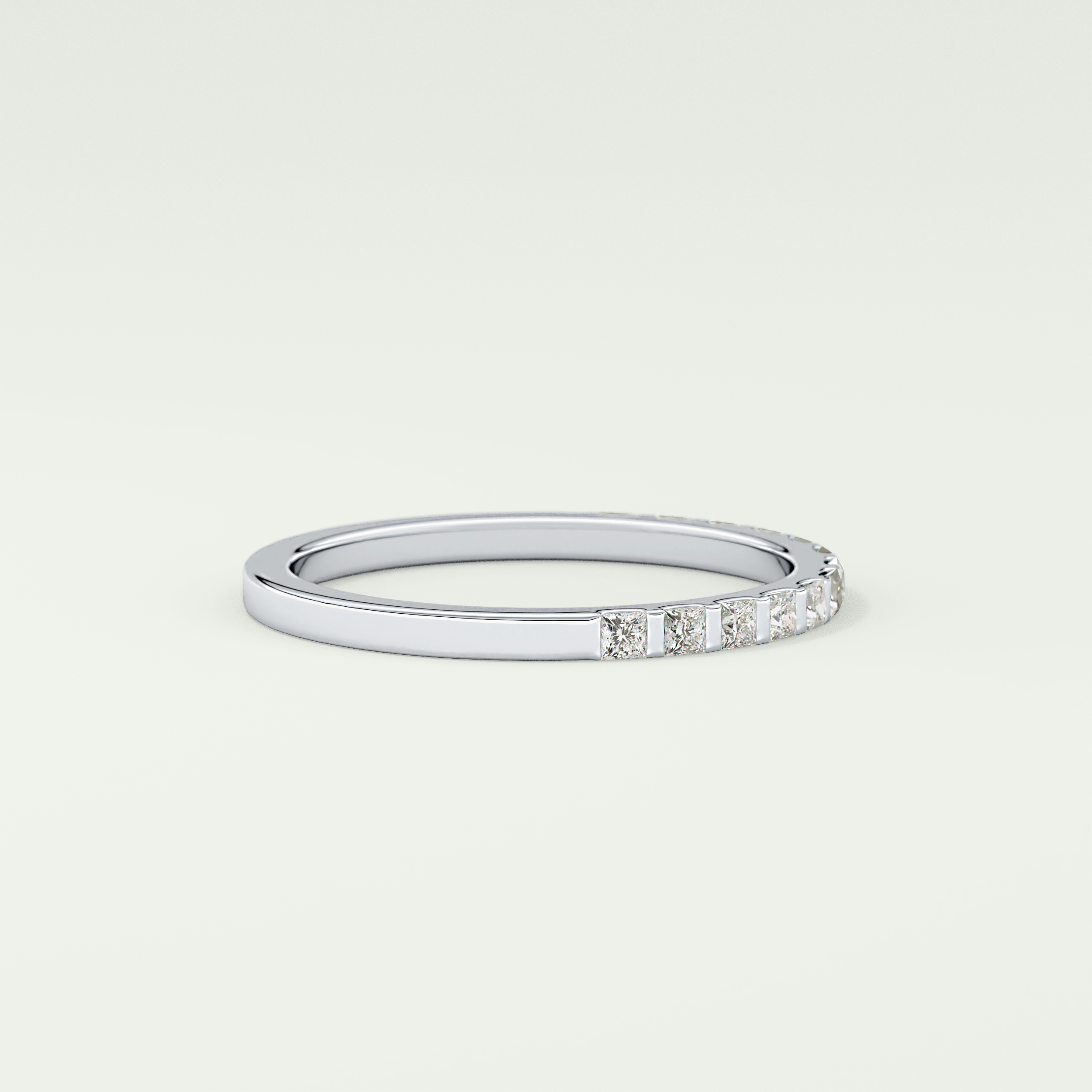 0.54 TCW Princess Shaped Lab Grown Diamond Wedding Band