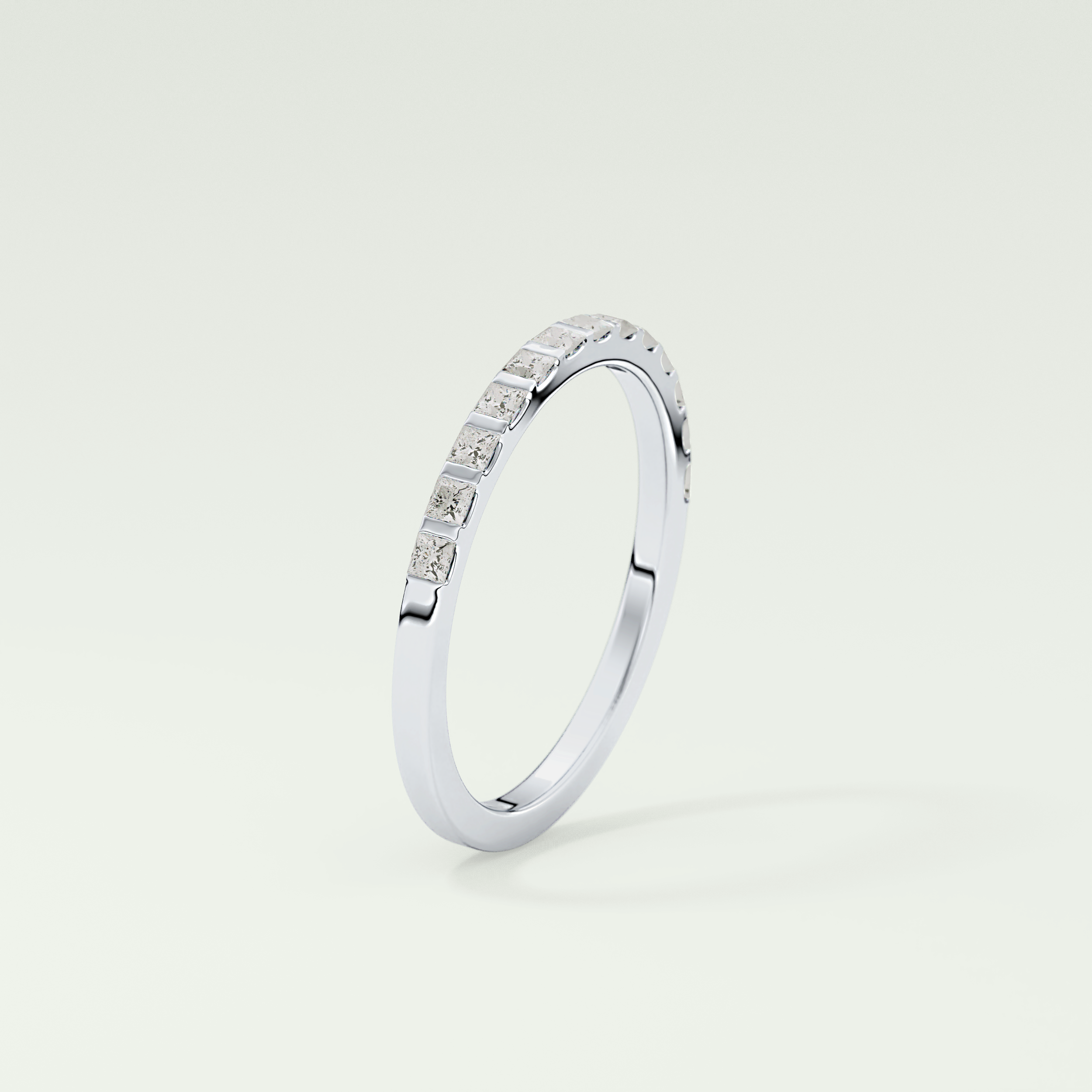 0.54 TCW Princess Shaped Lab Grown Diamond Wedding Band