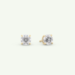 1 TCW Round Solitaire Lab-Grown Diamond Stud Earrings 1