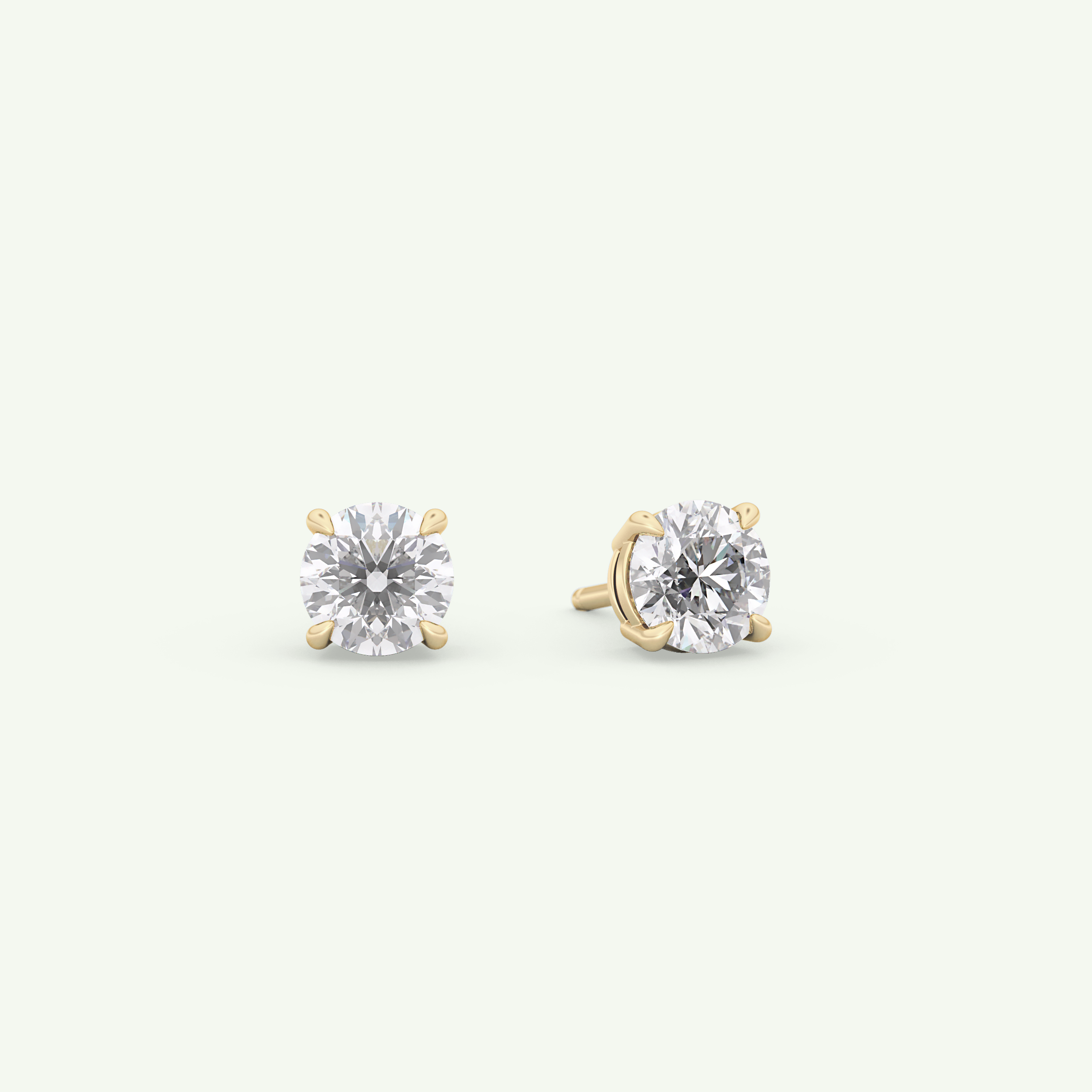 1 TCW Round Solitaire Lab-Grown Diamond Stud Earrings 1