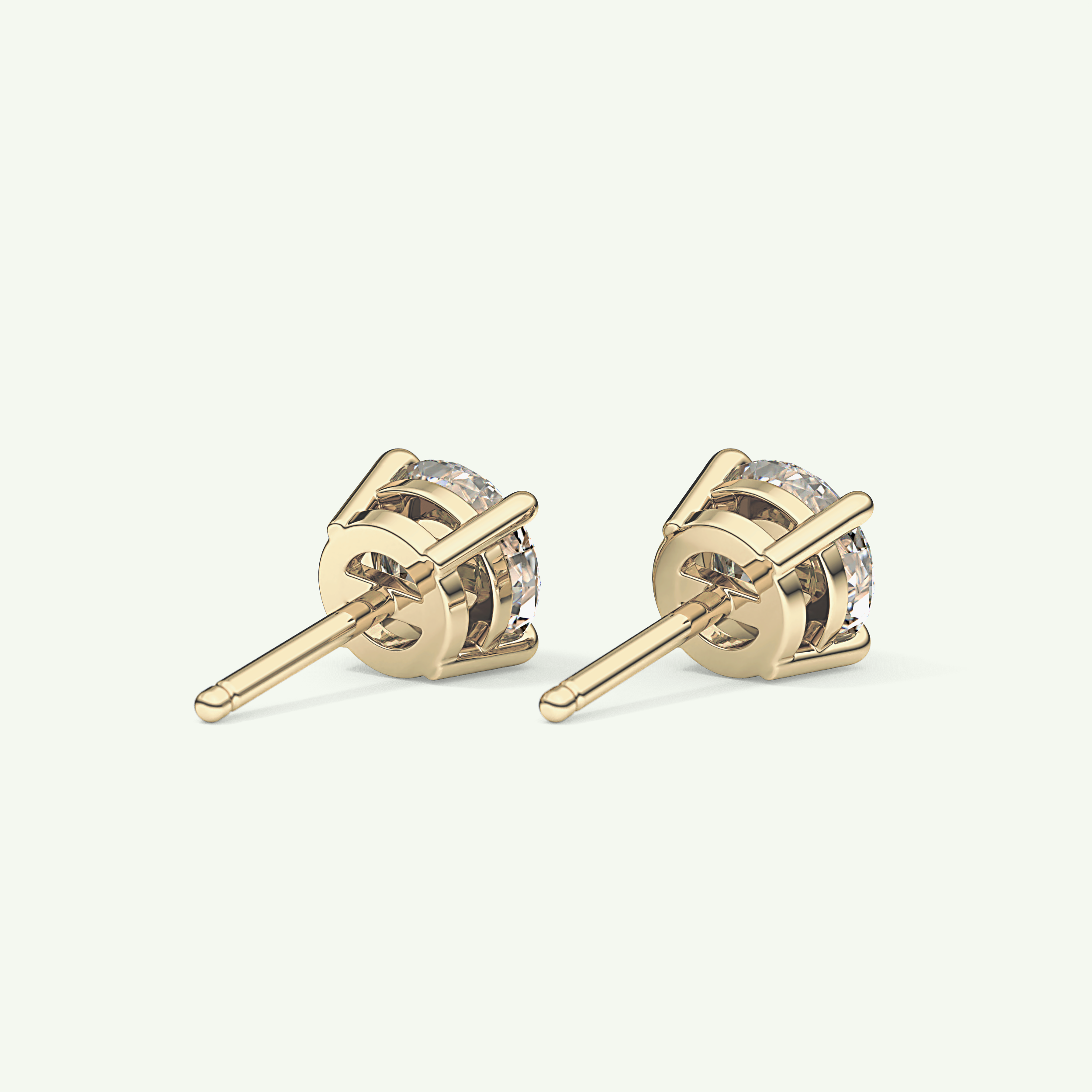 1 TCW Round Solitaire Lab-Grown Diamond Stud Earrings 2