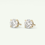 1 TCW Round Solitaire Lab-Grown Diamond Stud Earrings 3