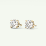 1 TCW Round Solitaire Lab-Grown Diamond Stud Earrings 3