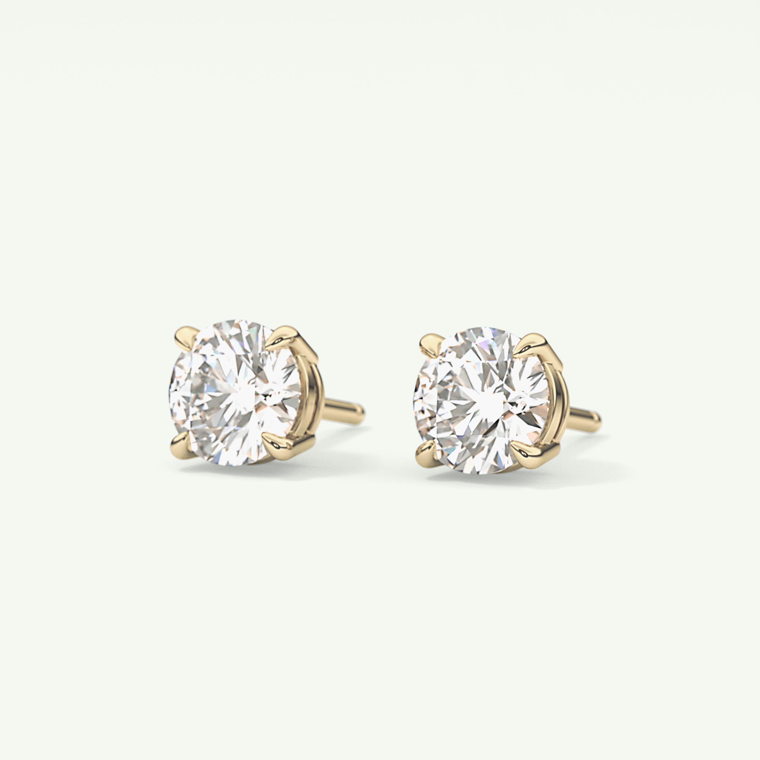 1 TCW Round Solitaire Lab-Grown Diamond Stud Earrings 3