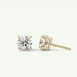 1 TCW Round Solitaire Lab-Grown Diamond Stud Earrings 4