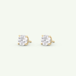 1 TCW Round Solitaire Lab-Grown Diamond Stud Earrings 6