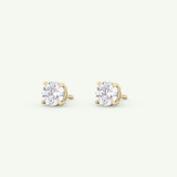 1 TCW Round Solitaire Lab-Grown Diamond Stud Earrings 6