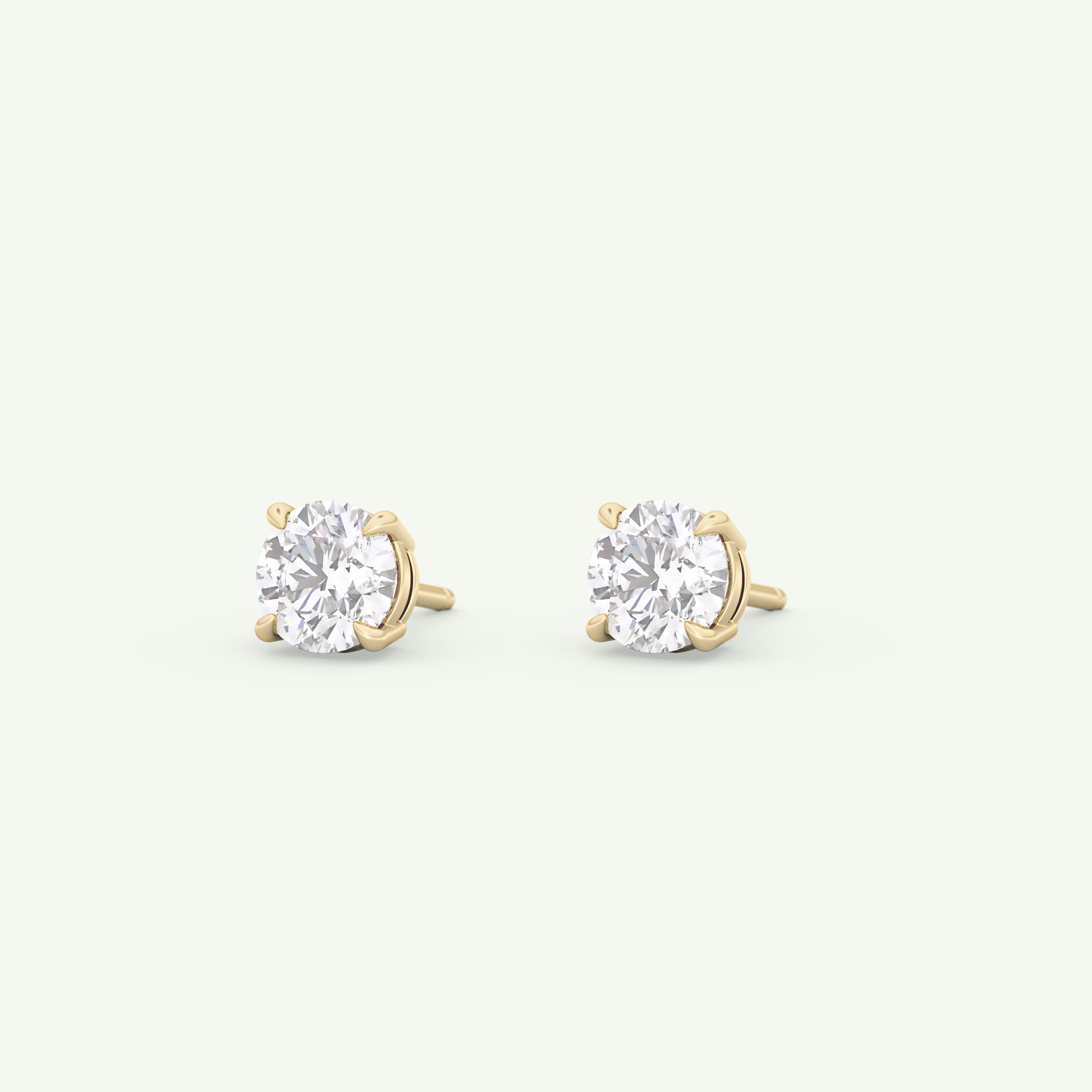 1 TCW Round Solitaire Lab-Grown Diamond Stud Earrings 6