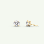1 TCW Round Solitaire Lab-Grown Diamond Stud Earrings 7