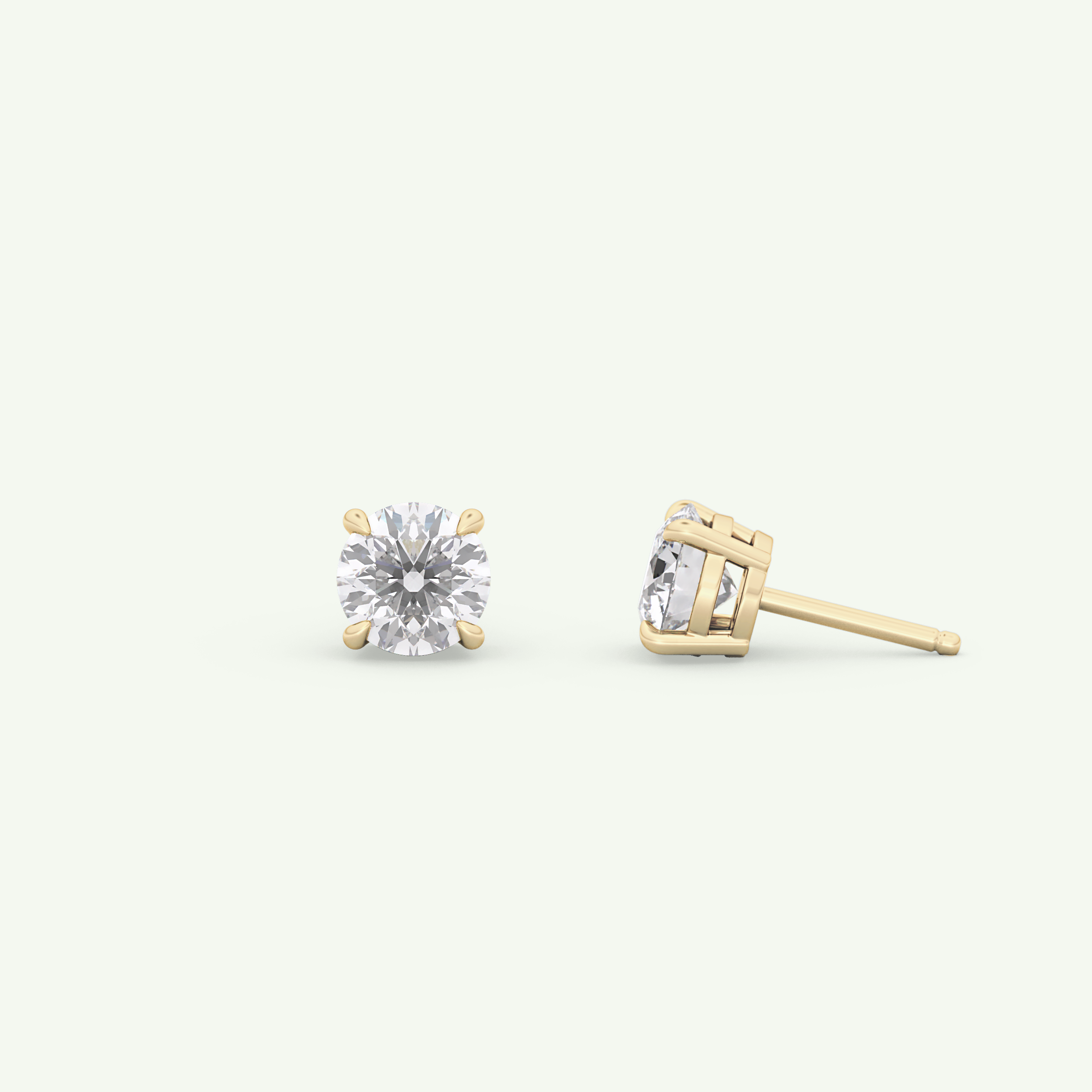 1 TCW Round Solitaire Lab-Grown Diamond Stud Earrings 7
