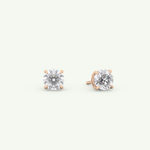 1 TCW Round Solitaire Lab-Grown Diamond Stud Earrings 8