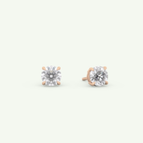 1 TCW Round Solitaire Lab-Grown Diamond Stud Earrings 8