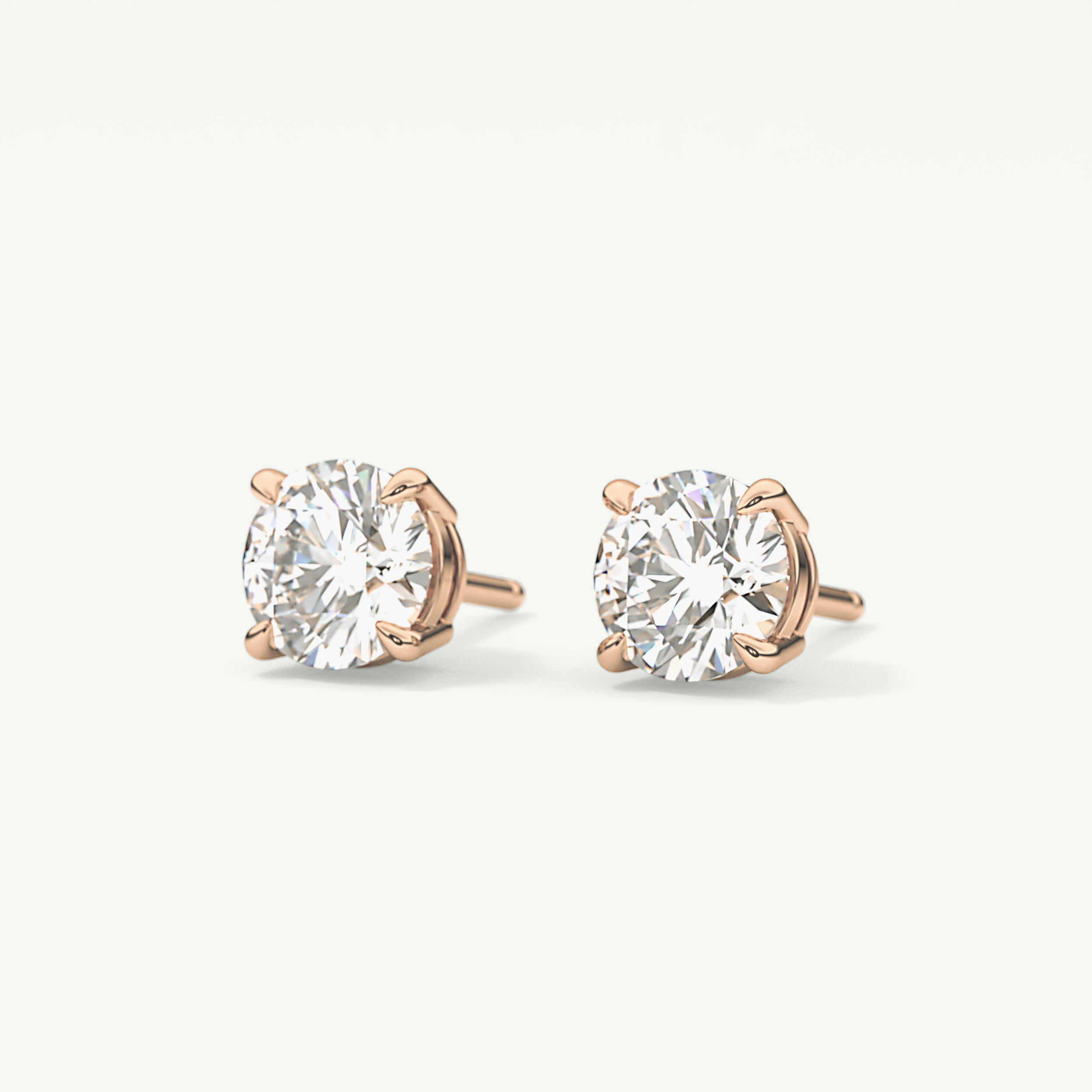 1 TCW Round Solitaire Lab-Grown Diamond Stud Earrings 10