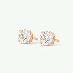 1 TCW Round Cut Moissanite Solitaire Stud Earrings in Gold