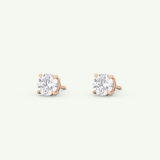 1 TCW Round Solitaire Lab-Grown Diamond Stud Earrings 13