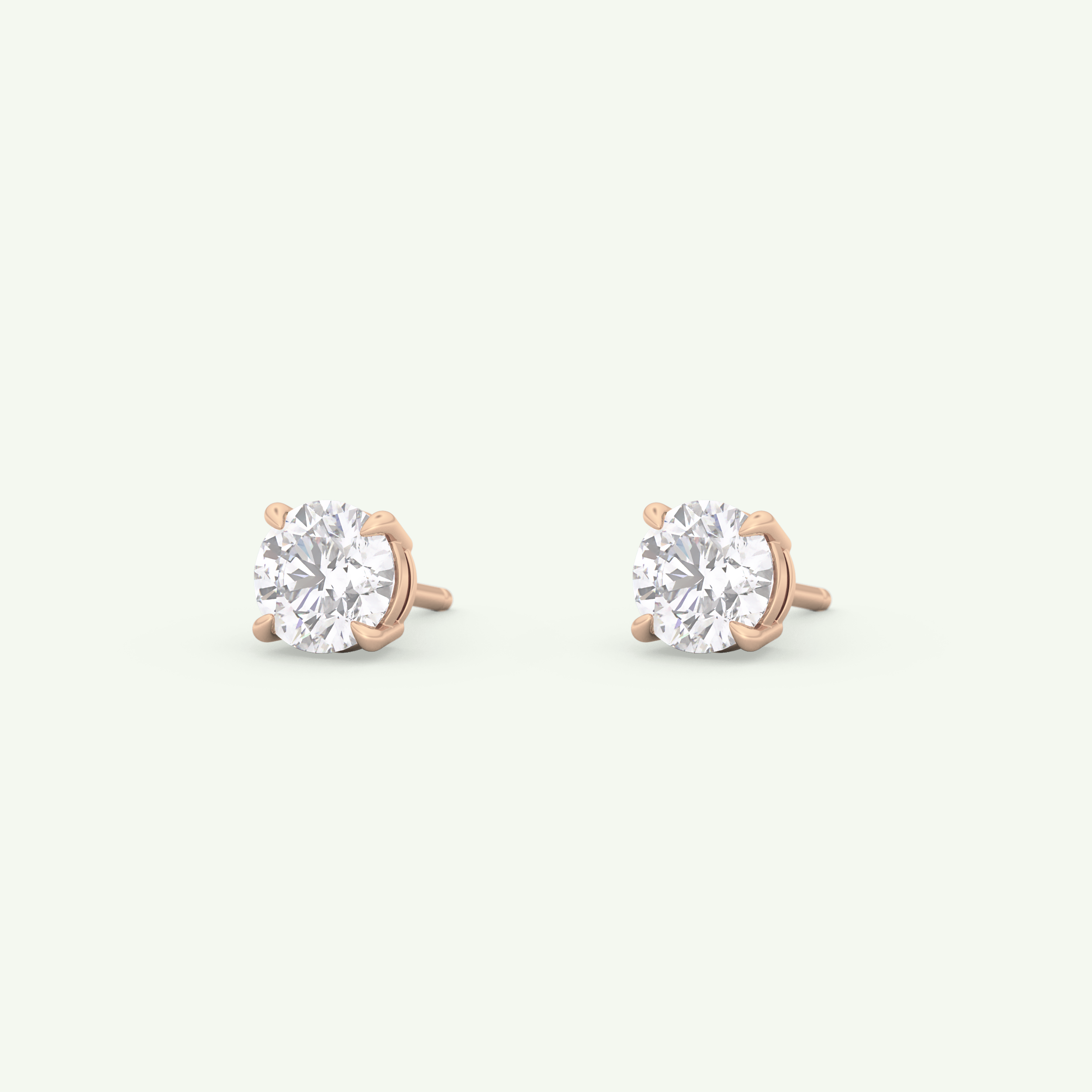 1 TCW Round Solitaire Lab-Grown Diamond Stud Earrings 13