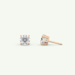 1 TCW Round Solitaire Lab-Grown Diamond Stud Earrings 14